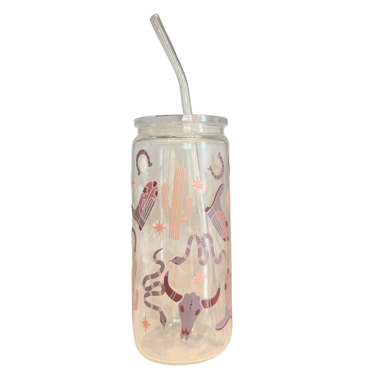 Brown Country 600ml Glass (20oz) Can Cup