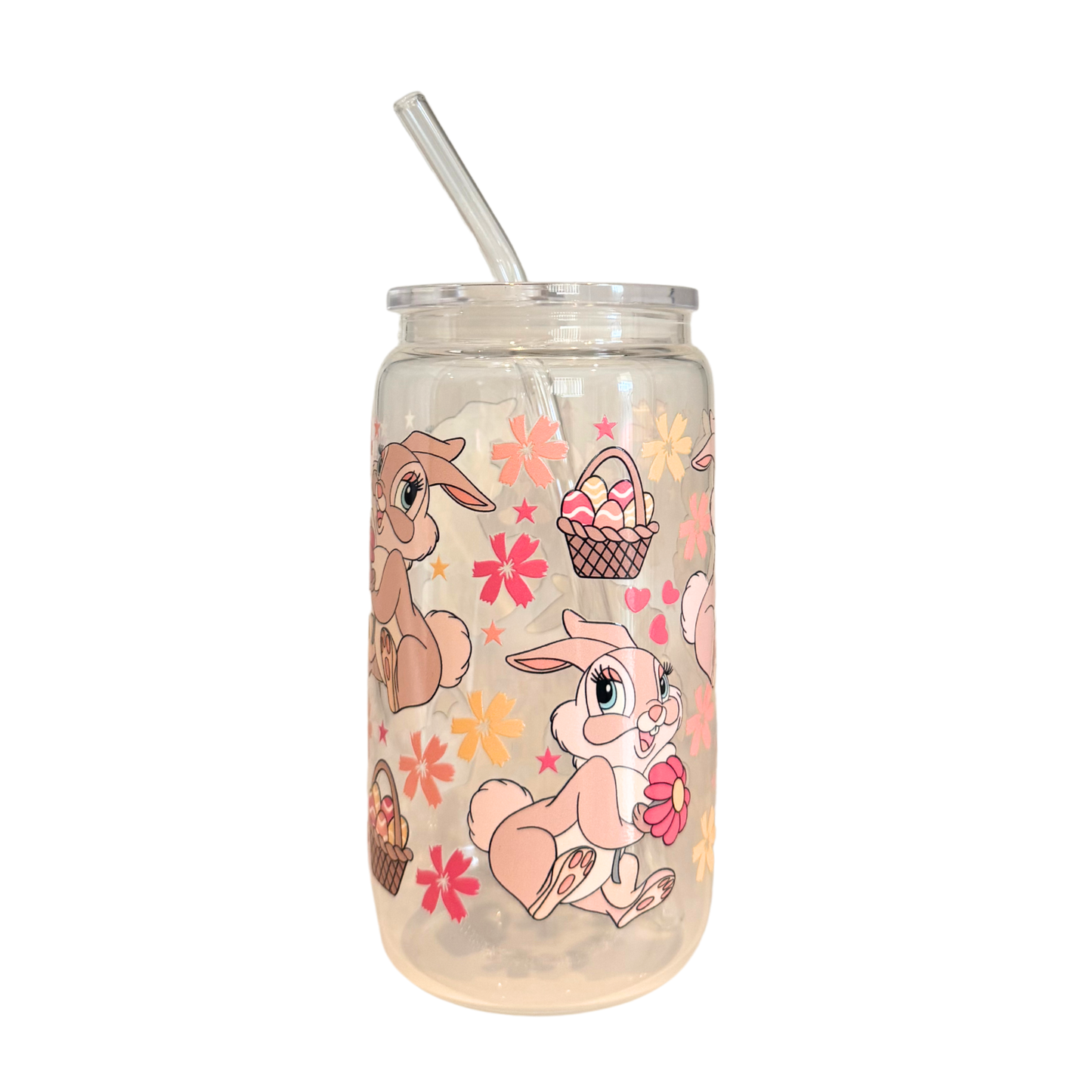 Bunny 500ml Glass (16oz) Can Cup
