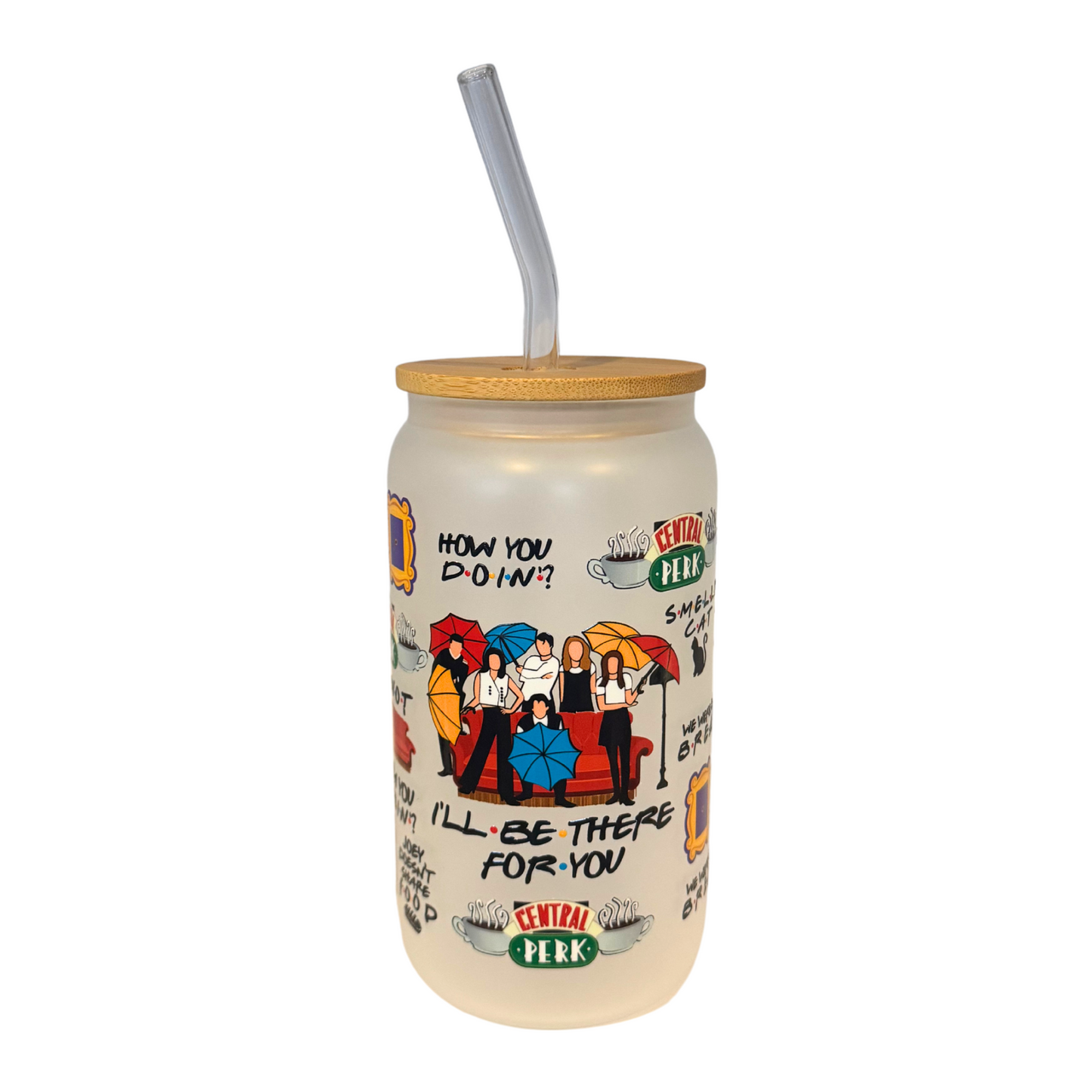 Friends Frosted Glass 500ml (16oz) Can Cup