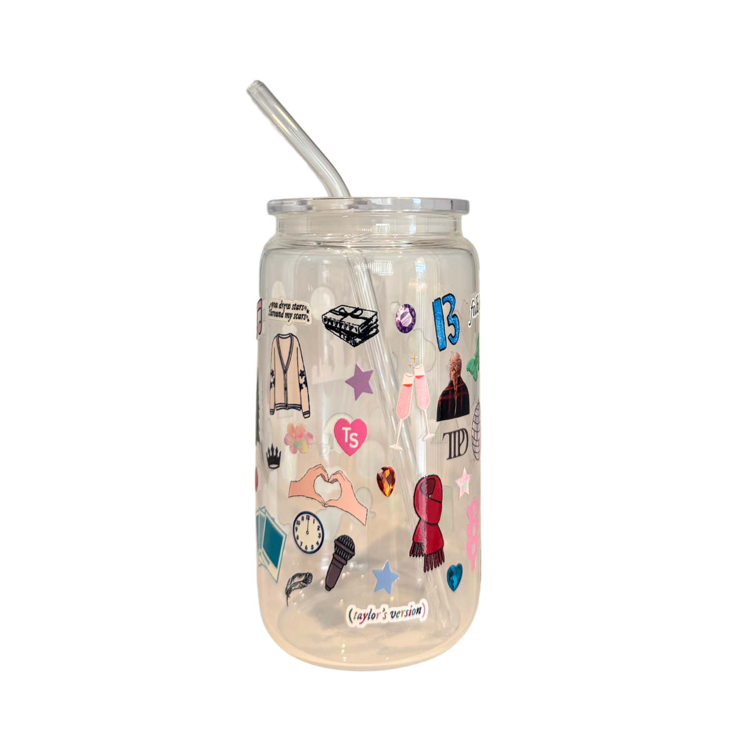 TS Inspired 500ml Glass (16oz) Can Cup