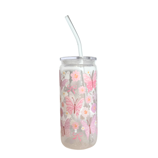 DISHWASHER SAFE- Butterflies 600ml (20oz) Can Cup