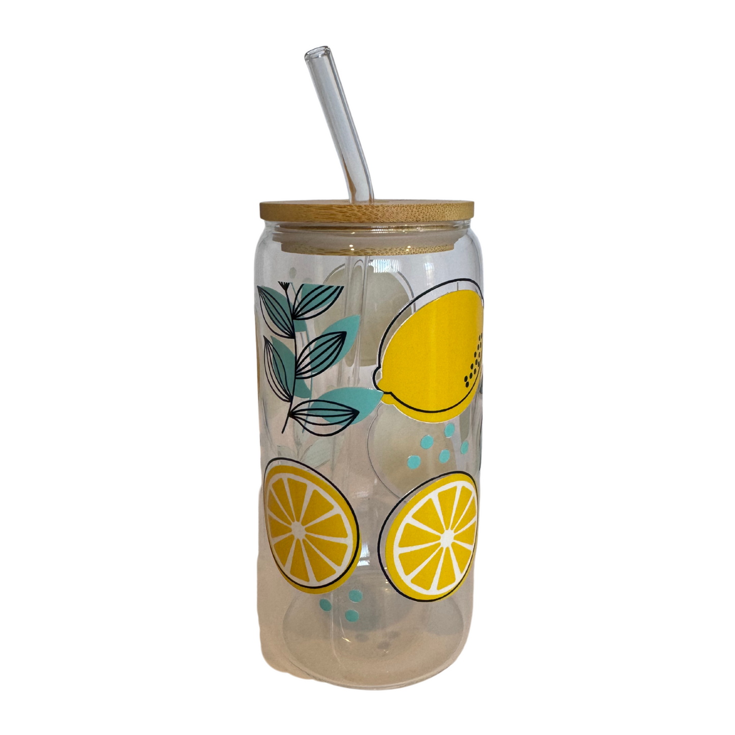 Lemon 470ml Glass (16oz) Can Cup
