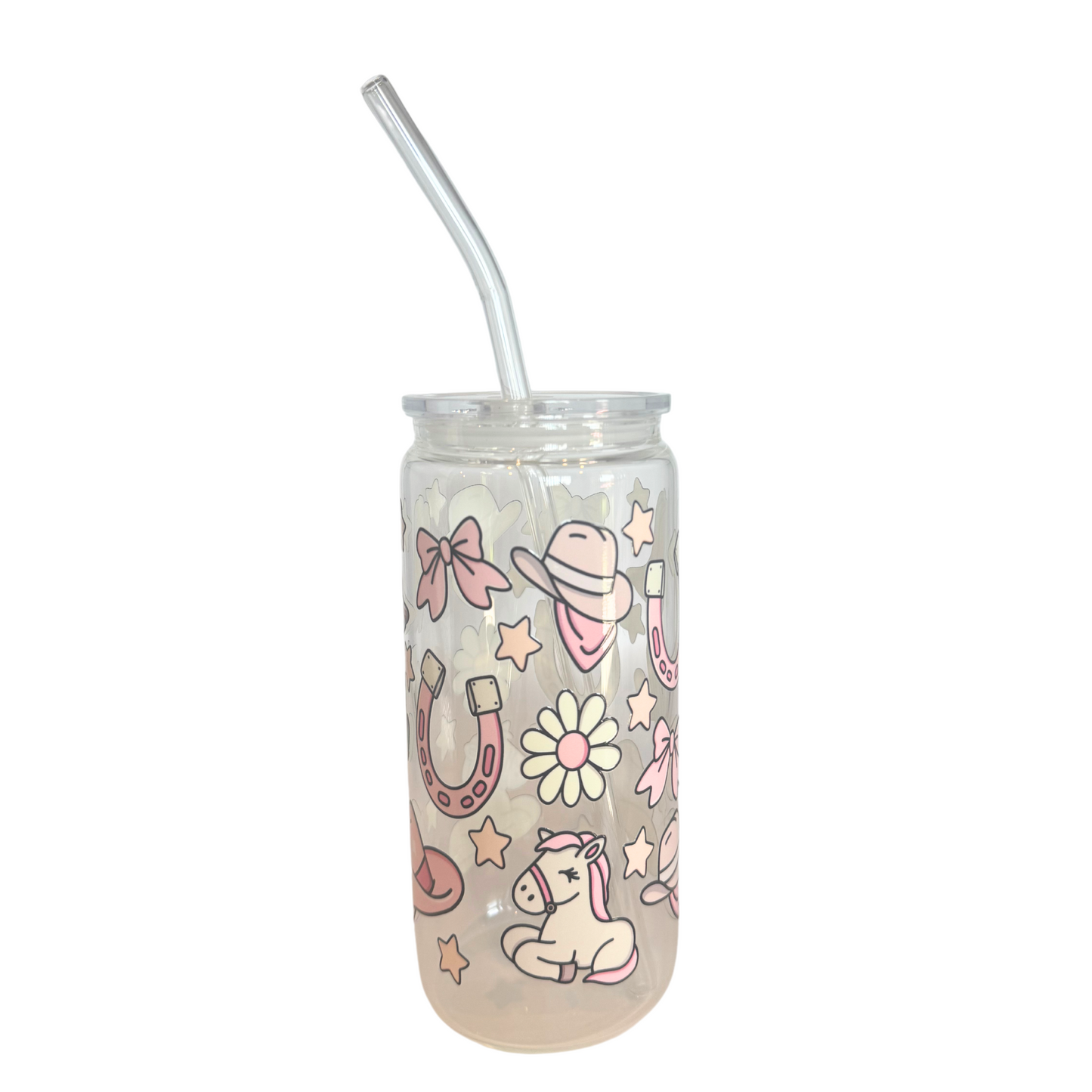 Cutesy Cowgirl 600ml (20oz) Can Cup