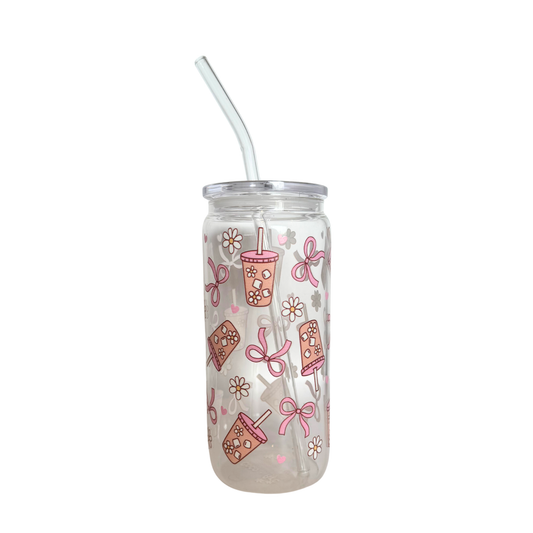 DISHWASHER SAFE- Iced Coffee Girly 600ml (20oz) Can Cup