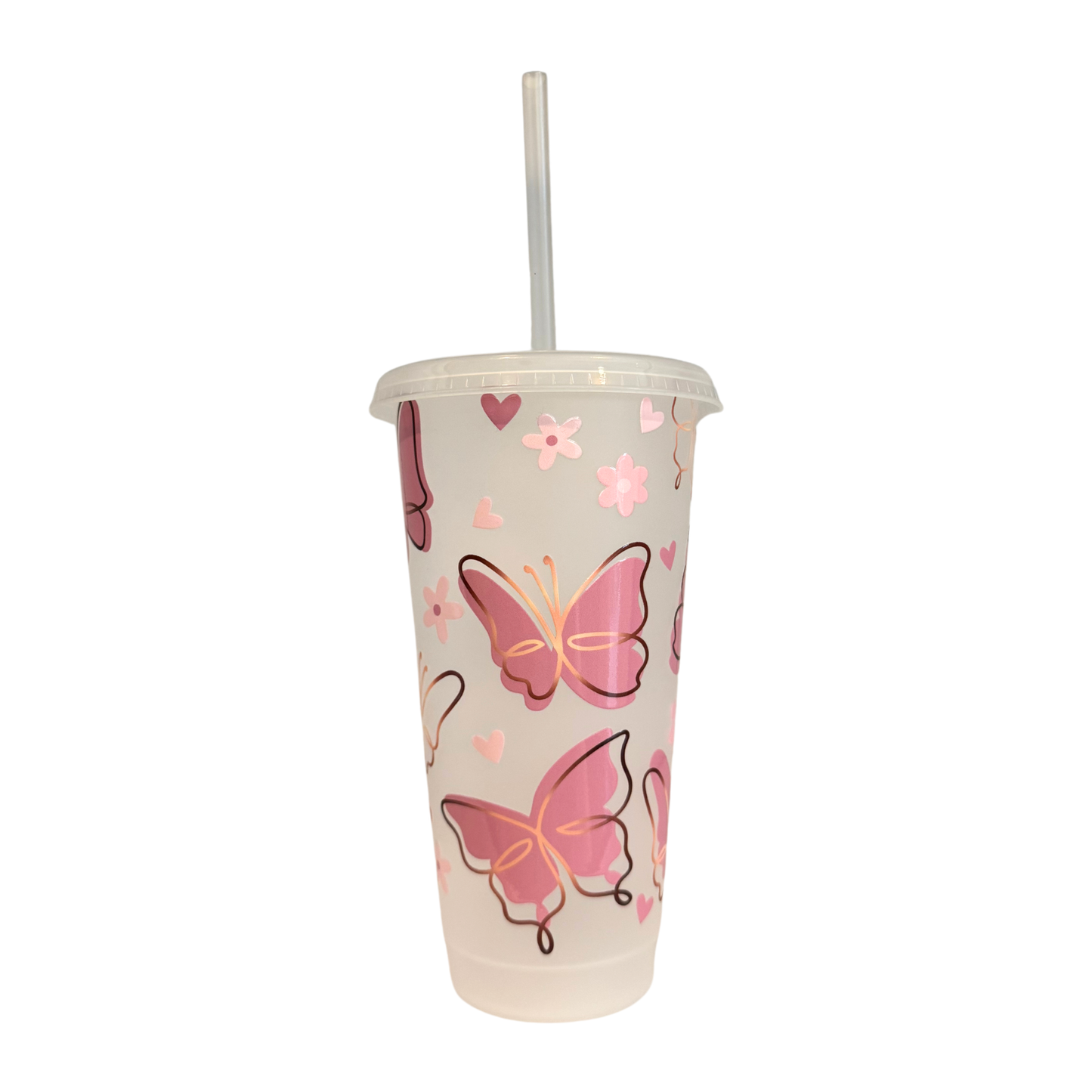 Beautiful Butterfly 700ml Plastic Tumbler