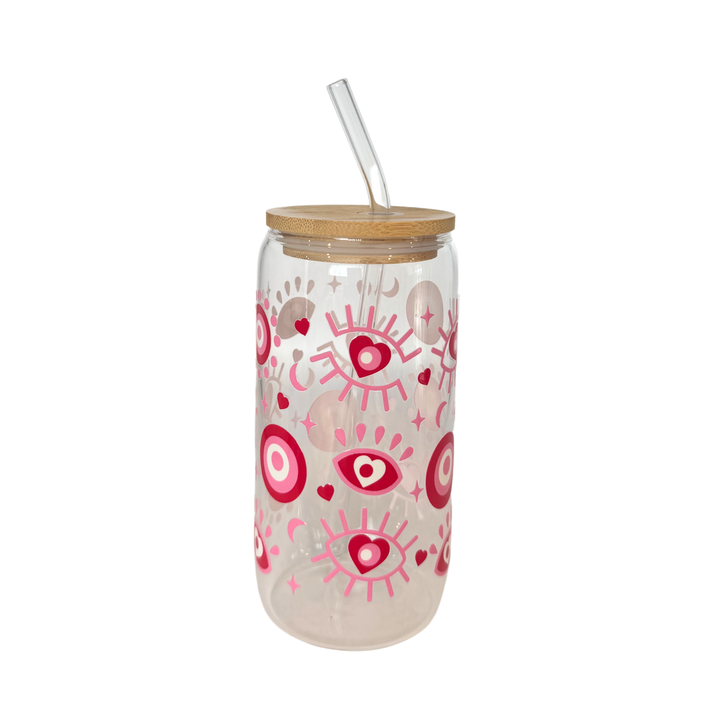 Pink Evil Eye Cup 470ml (16oz) Can Cup