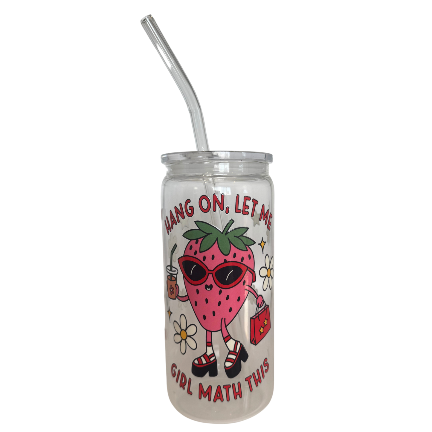 Girl Math 600ml Glass (20oz) Can Cup