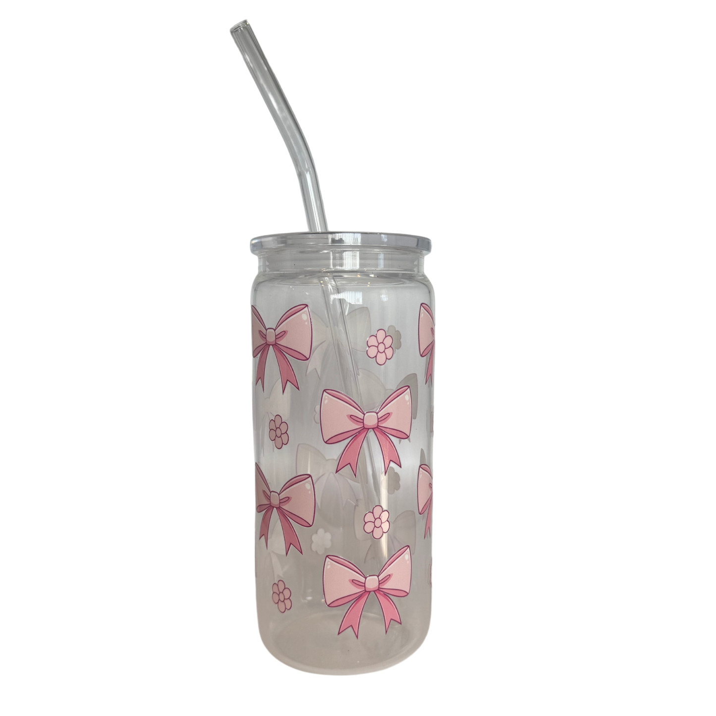 Sweet Bow 600ml Glass (20oz) Can Cup