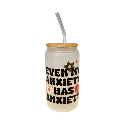 Anxiety Frosted Glass 500ml (16oz) Can Cup