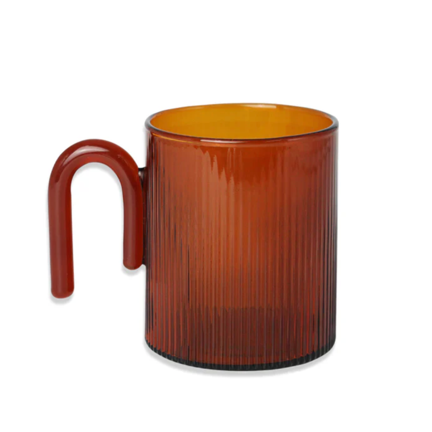 Amber Ribbed Glass