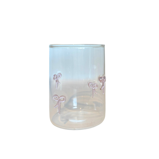 Pink Bow Signature Sip Cold Glass