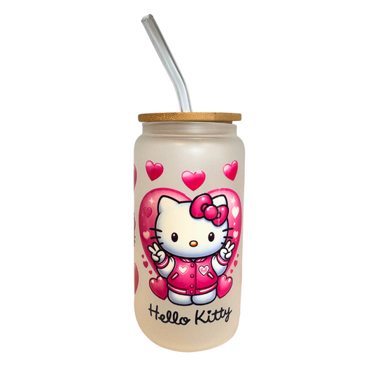 HK 2 Frosted Glass 500ml (16oz) Can Cup
