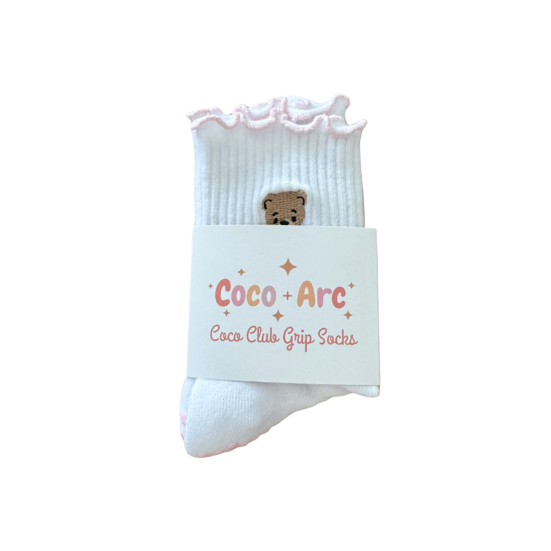 Teddy Bear Frill Coco Club Grip Sock