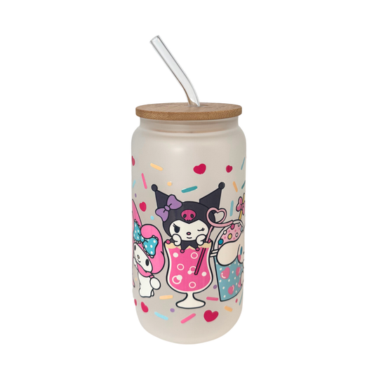 Cute Characters 1 Frosted 500ml (16oz) Can Cup