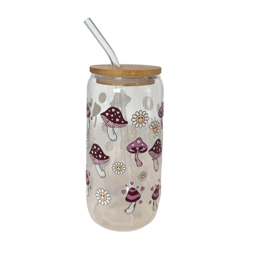 Mushroom + Flowers 470ml (16oz) Can Cup