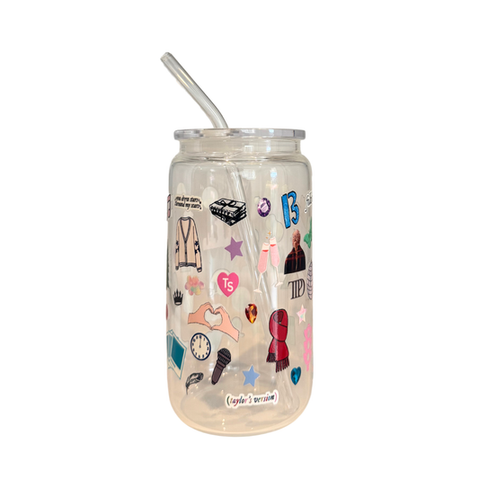 TS Inspired 500ml Glass (16oz) Can Cup