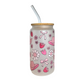 DISHWASHER SAFE- Sweet Pink Rodeo Frosted 500ml (16oz) Glass Can Cup