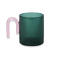 Green & Pink Ribbed Glass