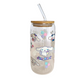 White Character 470ml Glass (16oz) Can Cup