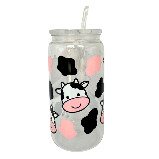 Cow Print Acrylic 500ml (16oz) Can Cup