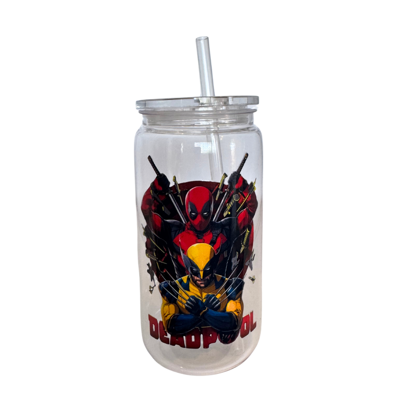 Red + Yellow Acrylic 500ml (16oz) Can Cup