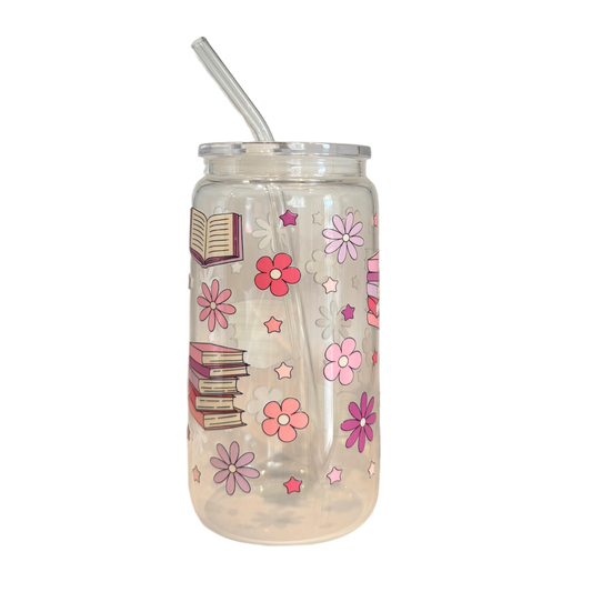 Books 500ml Glass (16oz) Can Cup