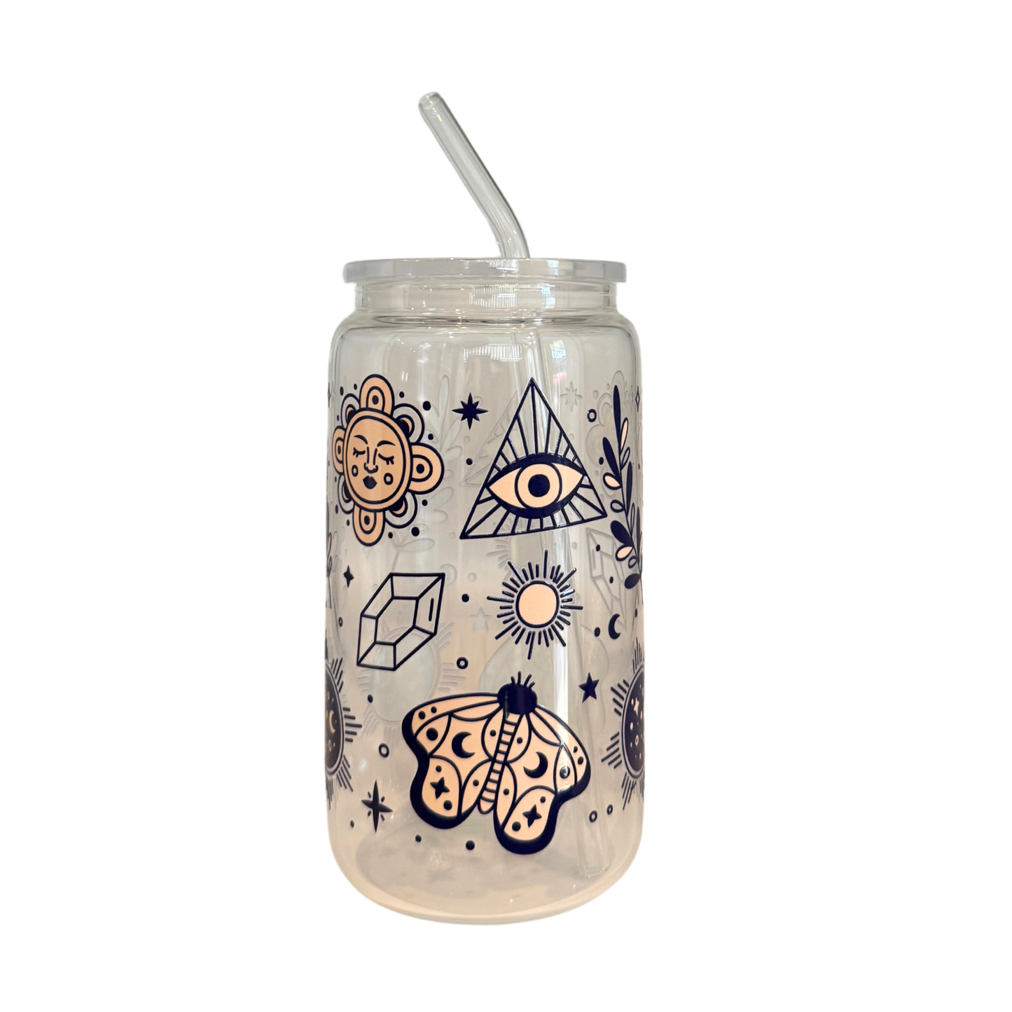 Amethyst Orbit 500ml Glass (16oz) Can Cup