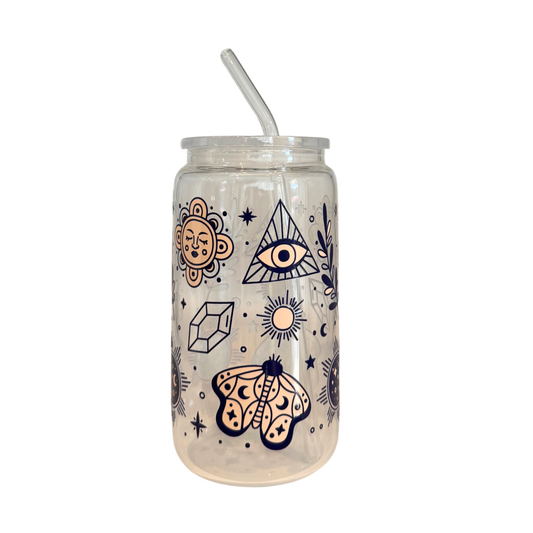 Amethyst Orbit 500ml Glass (16oz) Can Cup