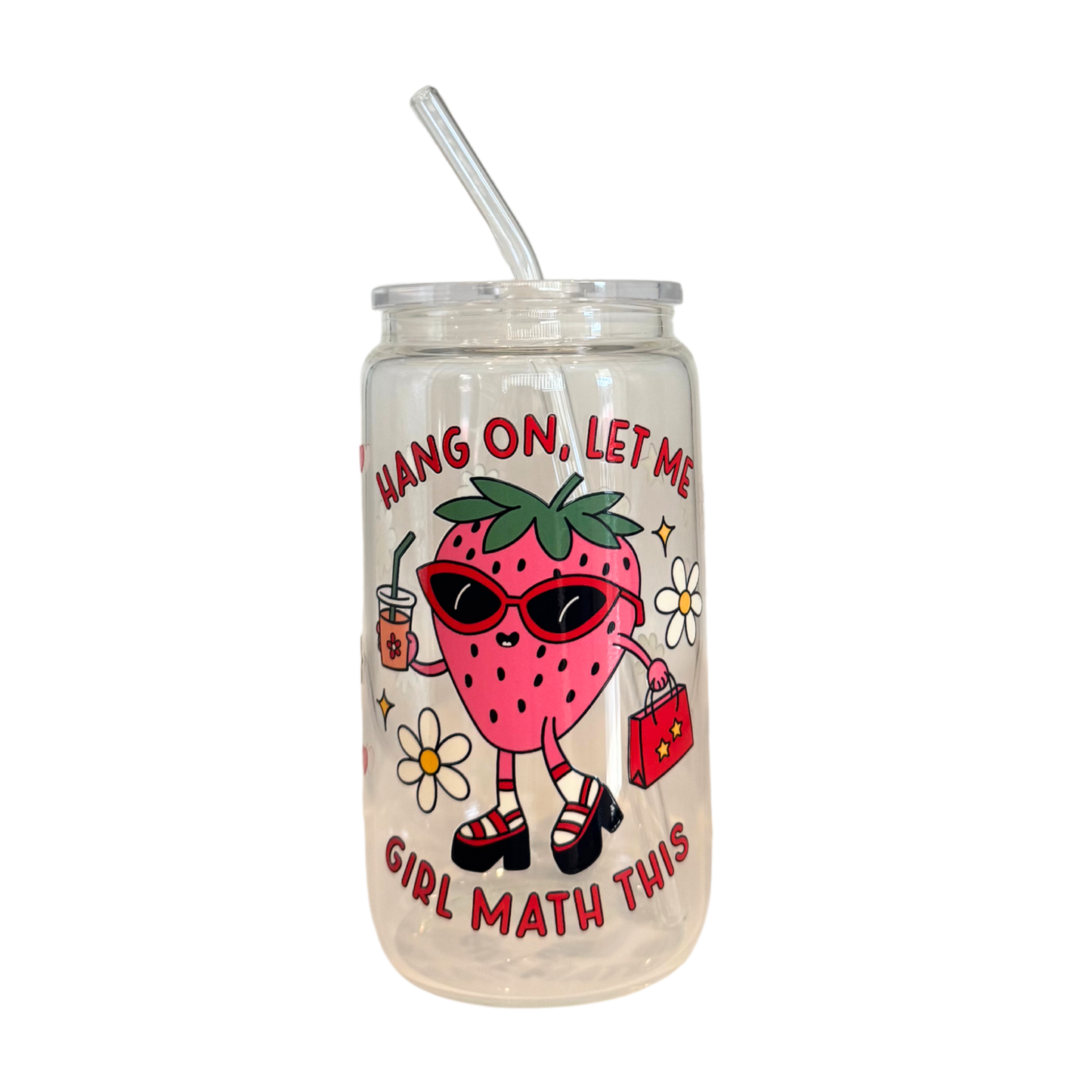 Girl Math 500ml Glass (16oz) Can Cup