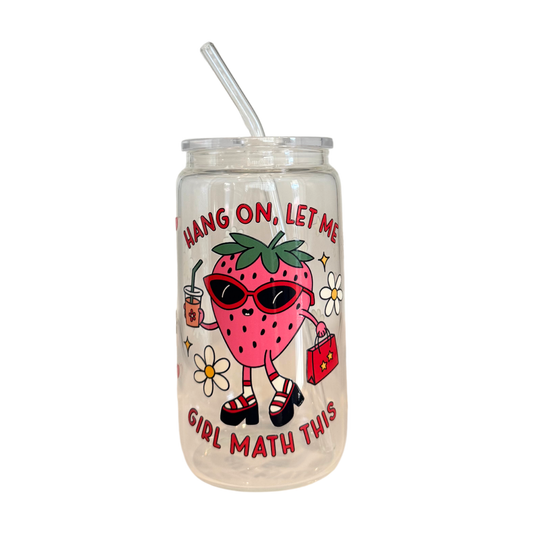 Girl Math 500ml Glass (16oz) Can Cup