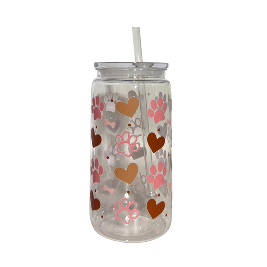 Dog Love Acrylic 500ml (16oz) Can Cup