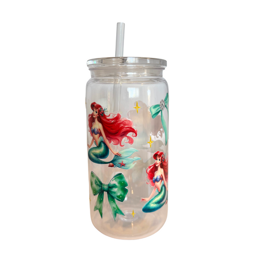 Mermaid Princess Acrylic 500ml (16oz) Can Cup