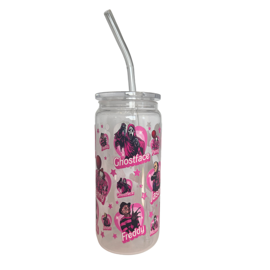 Pink Horror 1 600ml Glass (20oz) Can Cup