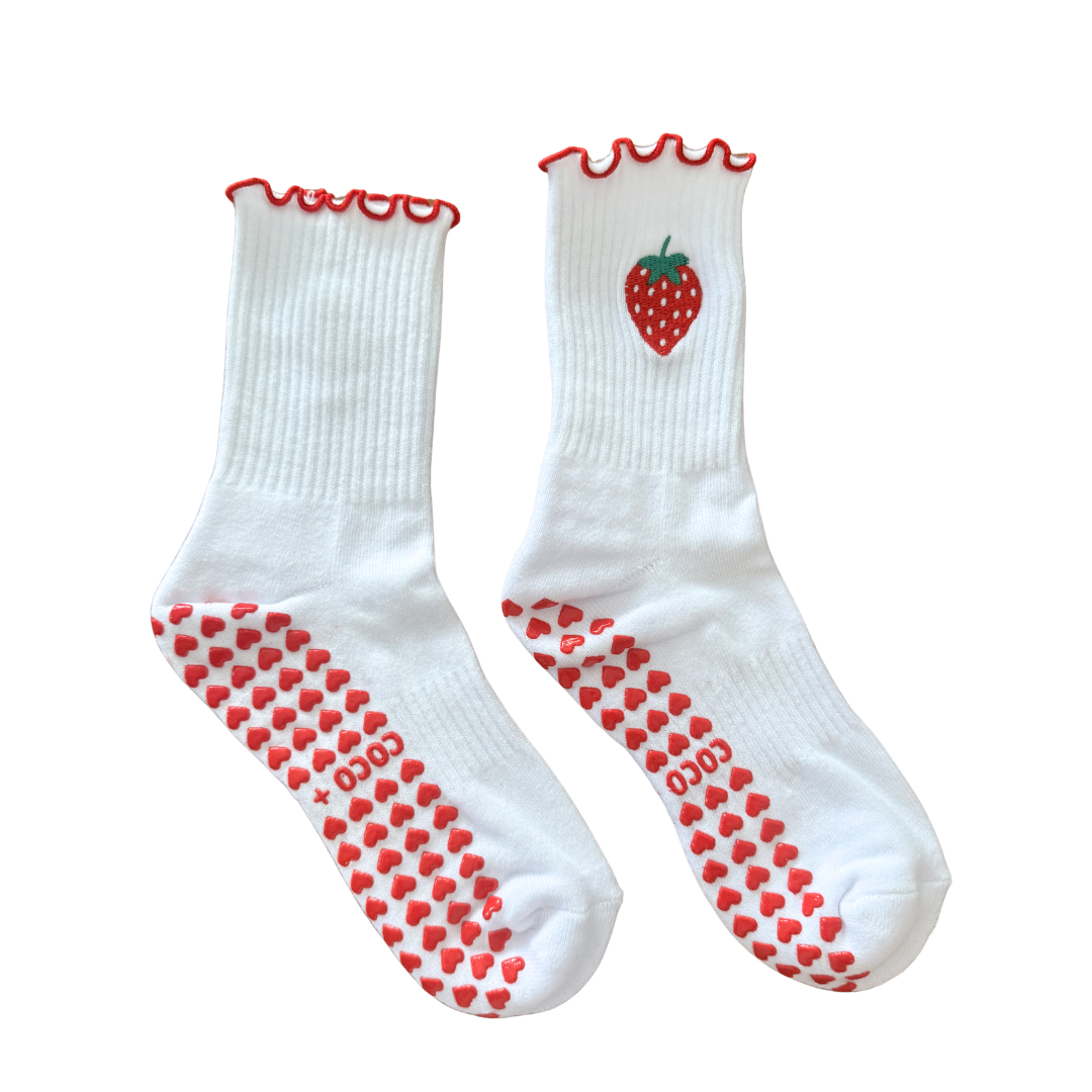 Strawberry Frill Coco Club Grip Sock