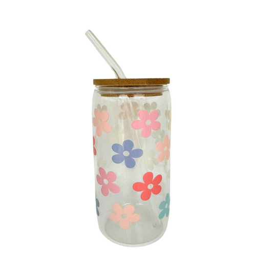 Pretty Flowers 470ml (16oz) Can Cup