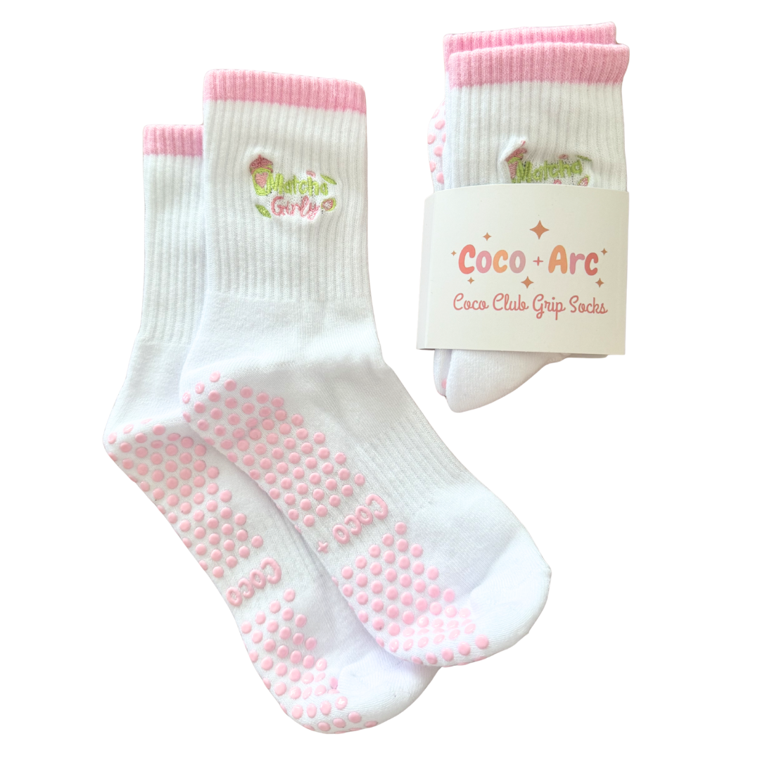 Matcha Girly Coco Club Grip Sock