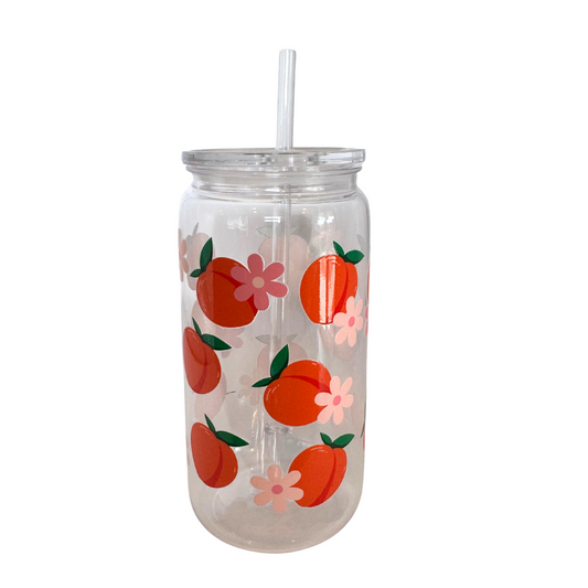 Peaches Acrylic 500ml (16oz) Can Cup
