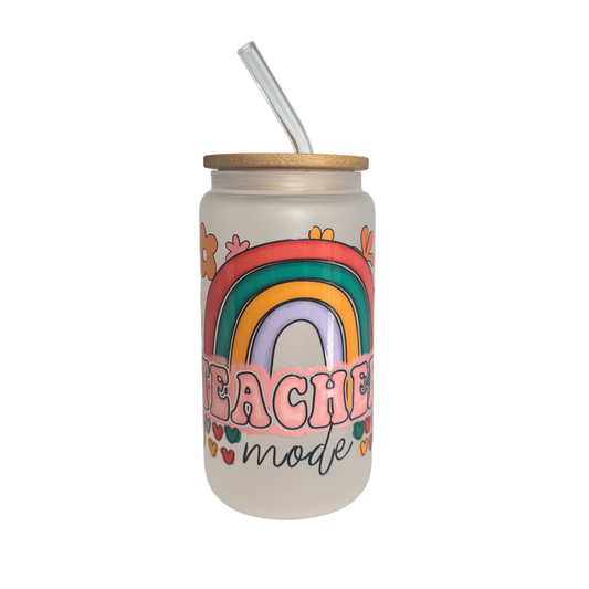 Teacher Mode Frosted Glass 500ml (16oz) Can Cup