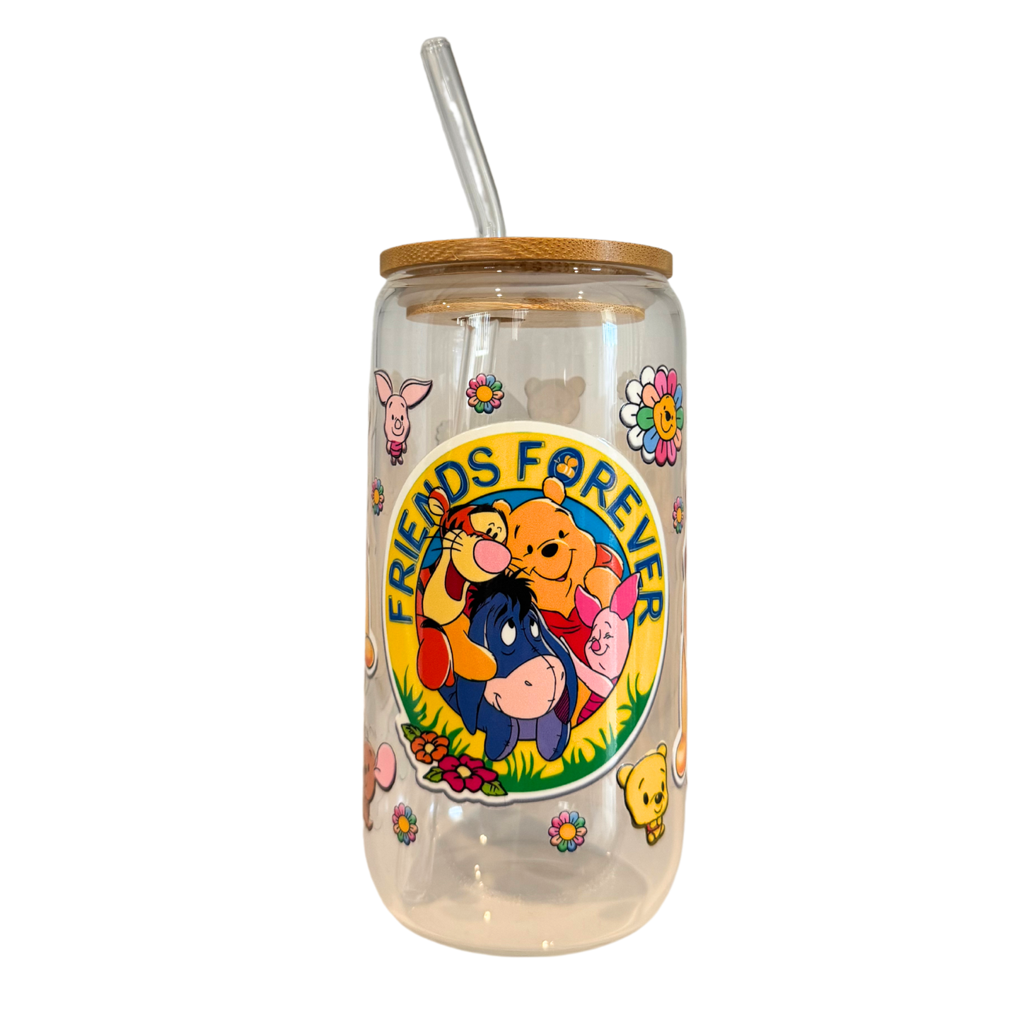 WTP Friends Forever 500ml Glass (16oz) Can Cup
