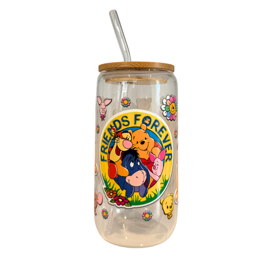 WTP Friends Forever 500ml Glass (16oz) Can Cup