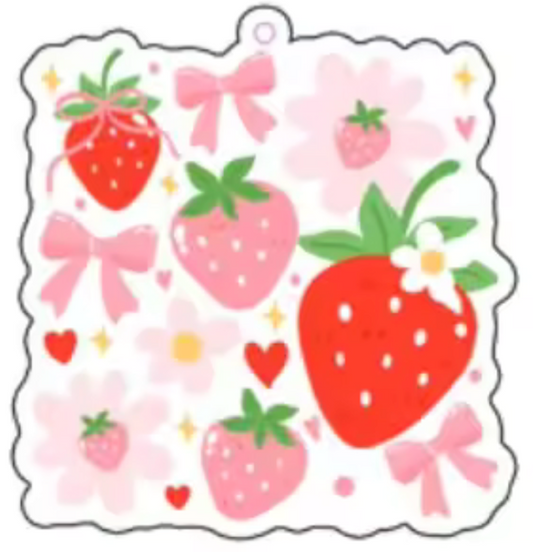 Strawberry Bow Car Air Freshener